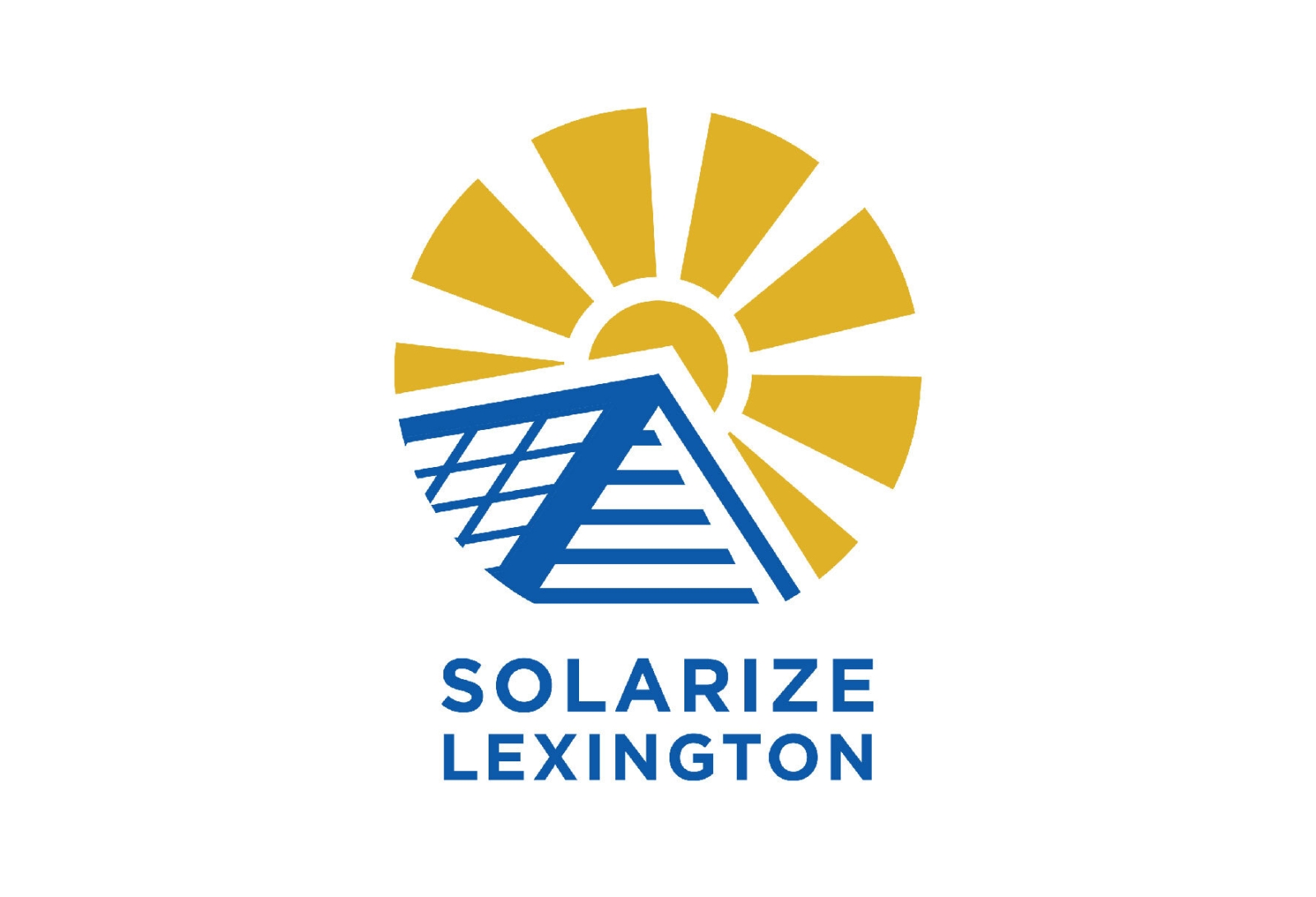Solarize Lexington logo depicting sun and a solar panel, with text reading, "Solarize Lexington"