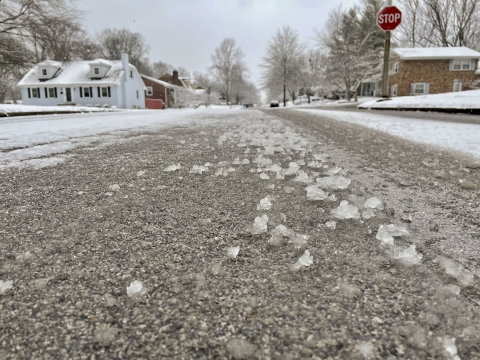 ice on street