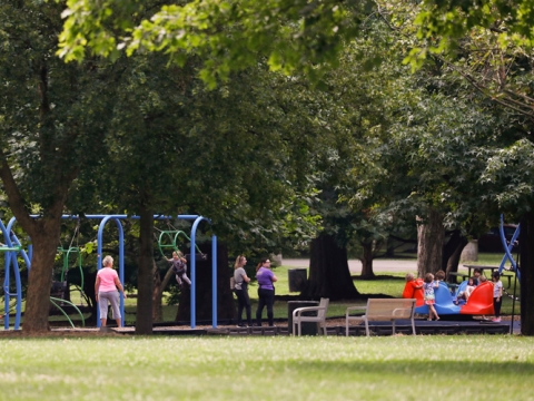 Families at a park in Lexington