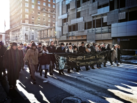 MLK march through main street.